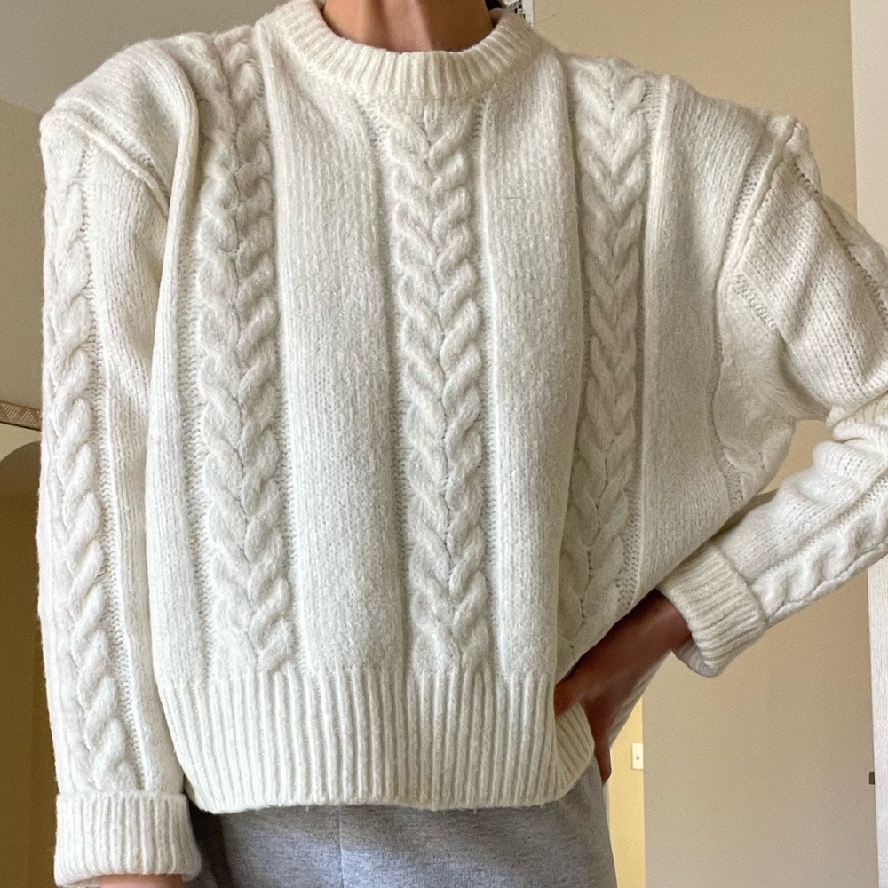 NWT Asos Cable Knit Crew Sweater
